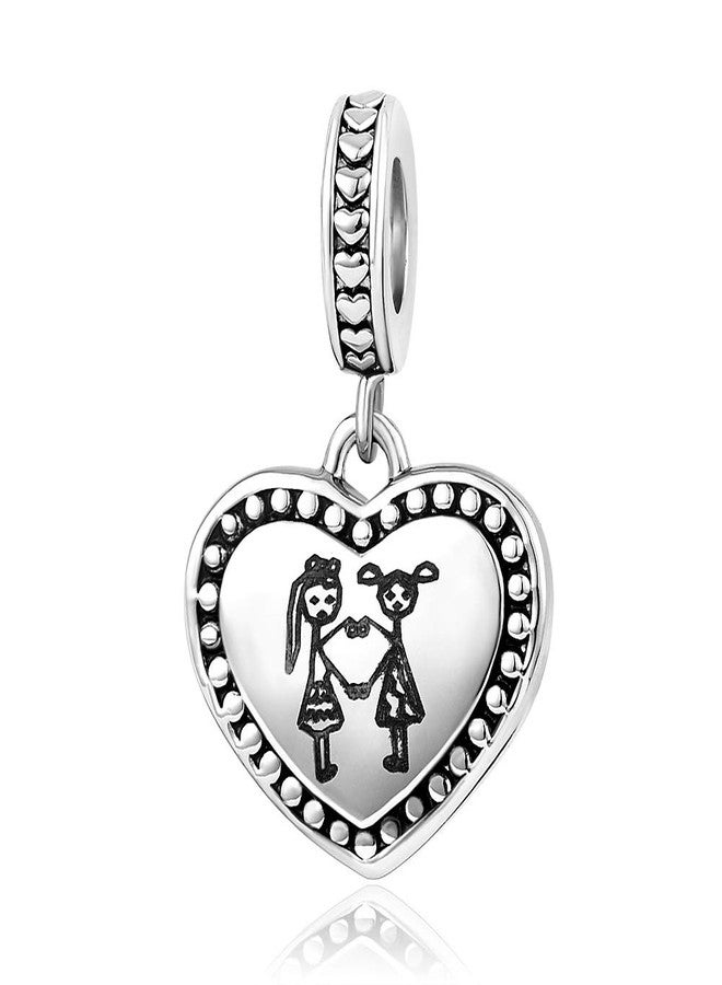 TGLS Women BFF Sister Charms Always My Sister Forever My Friend Engraved Friendship Beads Compatible with Pandora Charms Bracelets - Image 3